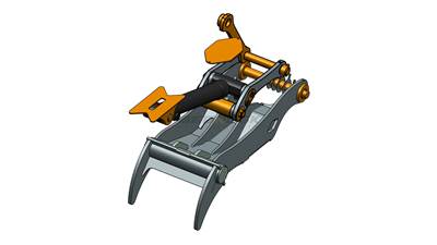 Bedrock 2 Teeth Progressive Thumb 42” Pin Grabber for Caterpillar 320 Excavator