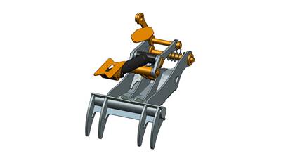 Bedrock 4 Teeth Progressive Thumb 54” Pin Grabber for Caterpillar 320 Excavator