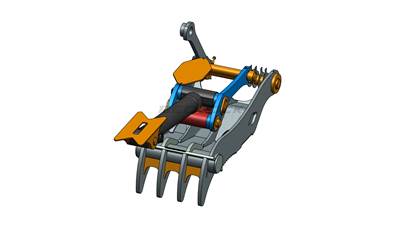 Bedrock 4 Teeth Progressive Thumb 36” Pin ON for Caterpillar 320 Excavator