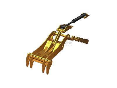 Bedrock Thumb fits 90mm Pin Excavators, PIN GRABBER, 4 Teeth, 90mm Pin, 54 in Bucket