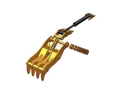 Bedrock Thumb fits 90mm Pin Excavators, PIN ON, 4 Teeth, 90mm Pin, 42 in Bucket