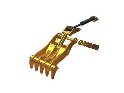 Bedrock Thumb fits 90mm Pin Excavators, PIN ON, 5 Teeth, 90mm Pin, 54 in Bucket