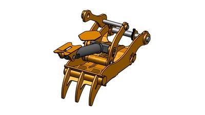 Bedrock 3 Teeth Pro Plus Thumb 42” Pin Grabber for Caterpillar 330 336 Excavator