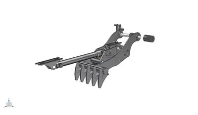 Bedrock Thumb fits 100mm Pin Excavators, PIN ON, 5 Teeth, 100mm Pin, 54 in Bucket