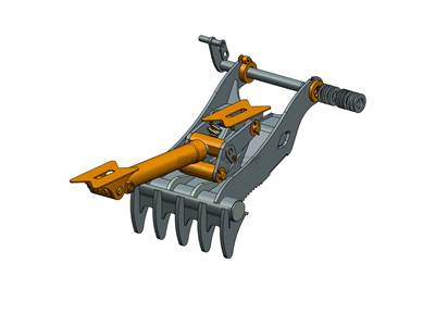 Bedrock Thumb fits 80mm Pin Excavators, PIN ON, 5 Teeth, 80mm Pin , 48 In Bucket