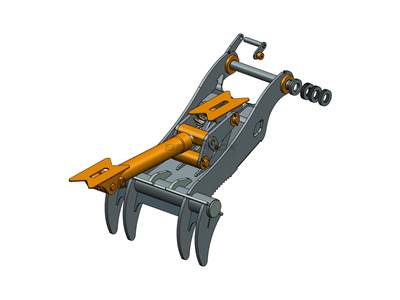 Bedrock Thumb fits 80mm Pin Excavators, PIN GRABBER, 4 Teeth, 80mm Pin , 54 In Bucket