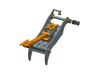 Bedrock Thumb fits 80mm Pin Excavators, PIN GRABBER, 2 Teeth, 80mm Pin , 42 In Bucket