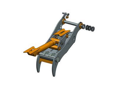 Bedrock Thumb fits 80mm Pin Excavators, PIN GRABBER, 2 Teeth, 80mm Pin, 36 In Bucket