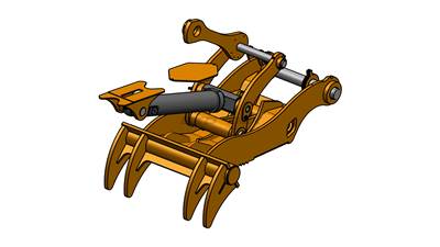 Bedrock 4 Teeth Pro Plus Thumb 60” Pin Grabber for Caterpillar 330 336 Excavator