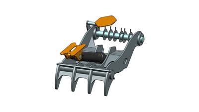 Bedrock Thumb fits 110mm Pin Excavators, PIN ON, 4 Teeth, 110mm Pin, 60 in Bucket