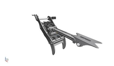 Bedrock Thumb fits 100mm Pin Excavators, PIN GRABBER, 2 Teeth, 100mm Pin, 54 in Bucket