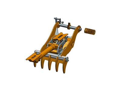 Bedrock Thumb fits 70mm Pin Excavators, PIN ON, 5 Teeth, 70mm Pin, 48 In Bucket