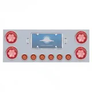 SS Rear Center Panel With 4X 7 Led 4" Reflector Lights & 6X 9 Led 2" Lights &