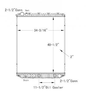 HDC010133PA, Mack Vision/ Volvo Vnl-Vnm '08-'14 Radiator.  Plastic Tanks With