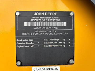 John Deere 772G Motor Grader