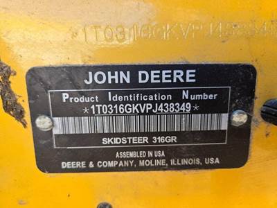 John Deere 316GR Track Skid Steer