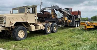 2012 Barko 595ML Log Loader With Military Truck