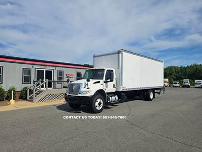 International MV607 26 ft Box Truck - 240HP, 6 Speed Automatic, Roll up Door, Liftgate
