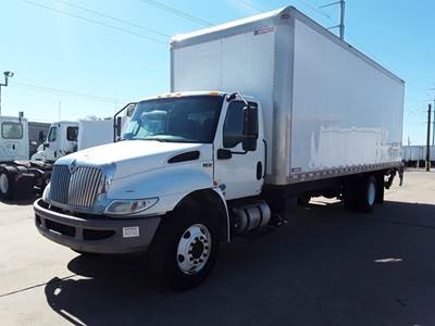 International MV607 26 ft Box Truck - 240HP, 6 Speed Automatic, Roll up Door, Liftgate