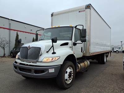 International MV607 26 ft Box Truck - 270HP, 6 Speed Automatic, Roll up Door, Liftgate