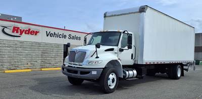 International MV607 26 ft Box Truck - 240HP, 6 Speed Automatic, Roll up Door, Liftgate