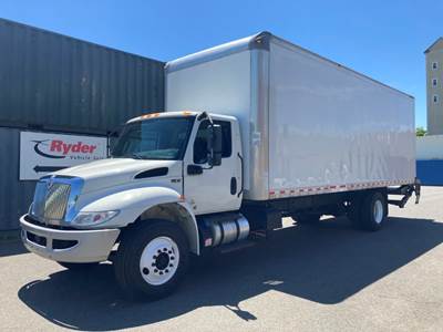 International MV607 26 ft Box Truck - 240HP, 6 Speed Automatic, Roll up Door, Liftgate