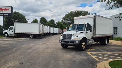 International MV607 18 ft Box Truck - 260HP, 6 Speed Automatic, Roll up Door