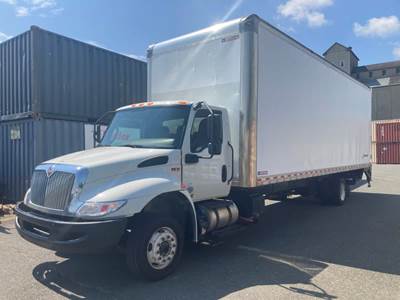 International MV607 28 ft Box Truck - 240HP, 6 Speed Automatic, Swing Door, Liftgate