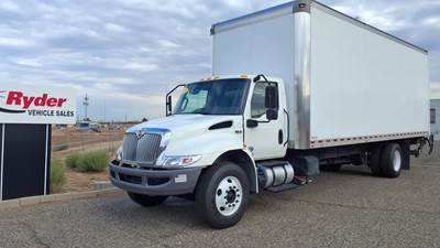 International MV607 26 ft Box Truck - 240HP, 6 Speed Automatic, Roll up Door, Liftgate