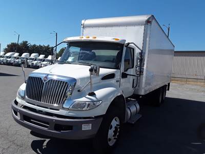 International MV607 24 ft Box Truck - 330HP, 6 Speed Automatic, Roll up Door