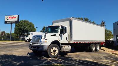 International MV607 26 ft Box Truck - 330HP, 6 Speed Automatic, Roll up Door
