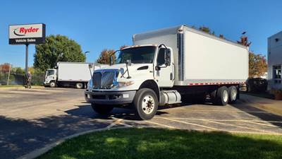 International MV607 26 ft Box Truck - 330HP, 6 Speed Automatic, Roll up Door
