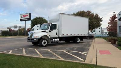 International MV607LP 16 ft Box Truck - 240HP, 6 Speed Automatic, Swing Door