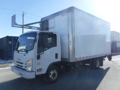 Isuzu NPR 16 ft Box Truck - 215HP, 6 Speed Automatic, Roll up Door, Liftgate