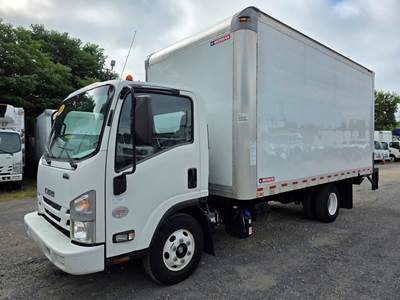 Isuzu NPR 16 ft Box Truck - 215HP, 6 Speed Automatic, Roll up Door, Liftgate