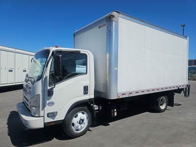 Isuzu NPR 16 ft Box Truck - 215HP, 6 Speed Automatic, Roll up Door, Liftgate