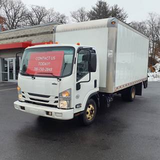 Isuzu NPR 16 ft Box Truck - 215HP, 6 Speed Automatic, Roll up Door, Liftgate