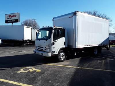 Isuzu NPR 16 ft Box Truck - 215HP, 6 Speed Automatic, Roll up Door, Liftgate