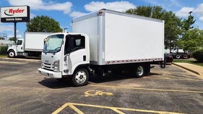 Isuzu NPR 16 ft Box Truck - 215HP, 6 Speed Automatic, Roll up Door, Liftgate