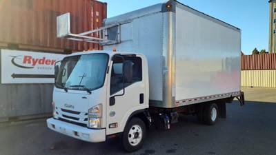 Isuzu NPR 16 ft Box Truck - 215HP, 6 Speed Automatic, Roll up Door, Liftgate