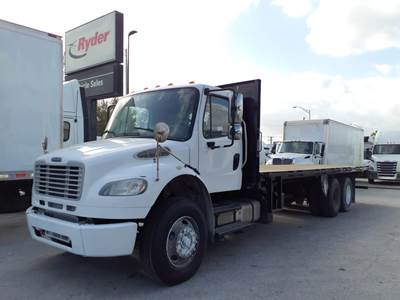 Freightliner M2 106 Tandem Axle 28 ft Flatbed Truck - 350HP, 10 Speed Manual