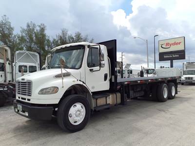 Freightliner M2 106 Tandem Axle 24 ft Flatbed Truck - 270HP, 9 Speed Manual