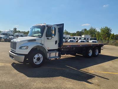 Freightliner M2 106 Tandem Axle 24 ft Flatbed Truck - 270HP, 6 Speed Automatic