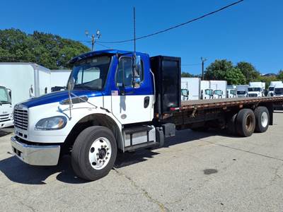 Freightliner M2 106 Tandem Axle 28 ft Flatbed Truck - 350HP, 6 Speed Automatic