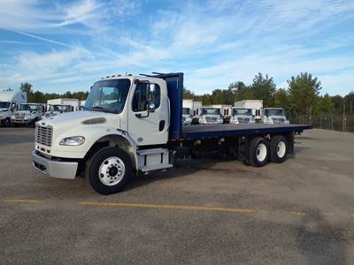 Freightliner M2 106 Tandem Axle 24 ft Flatbed Truck - 270HP, 6 Speed Automatic