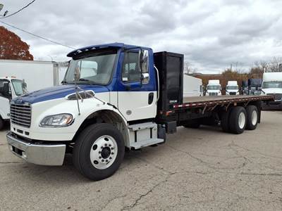 Freightliner M2 106 Tandem Axle 28 ft Flatbed Truck - 350HP, 6 Speed Automatic