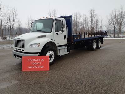 Freightliner M2 106 Tandem Axle 24 ft Flatbed Truck - 270HP, 9 Speed Manual