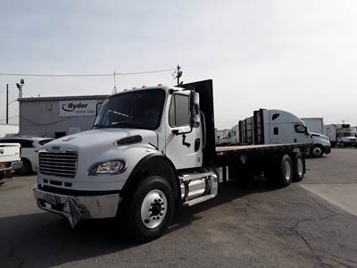 Freightliner M2 106 Tandem Axle 24 ft Flatbed Truck - 350HP, 6 Speed Automatic