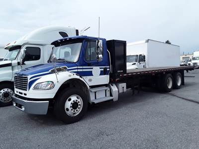 Freightliner M2 106 Tandem Axle 28 ft Flatbed Truck - 350HP, 6 Speed Automatic