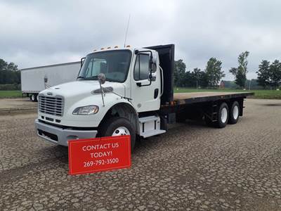Freightliner M2 106 Tandem Axle 24 ft Flatbed Truck - 350HP, 10 Speed Manual